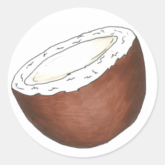 Stickers van tropische fruitkokokosnoten (Voorkant)