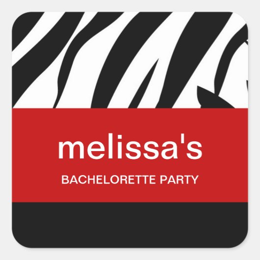 Stickers van Zebra Print Bachelorette (Voorkant)