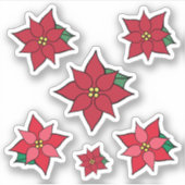 Stickers Variété Poinsettias de Noël (Devant)