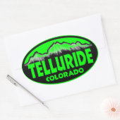 stickers vert ovale Telluride Colorado (Enveloppe)