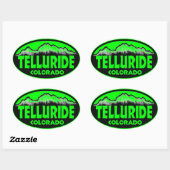 stickers vert ovale Telluride Colorado (Feuille)