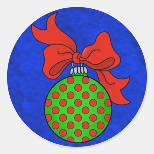 Stickers vertes avec points rouges Ornement Bleu d (Devant)