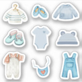 Stickers Vêtements Bébés Bleus (Devant)
