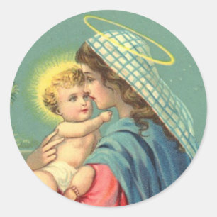 Stickers Vierge Marie et Bébé Jésus