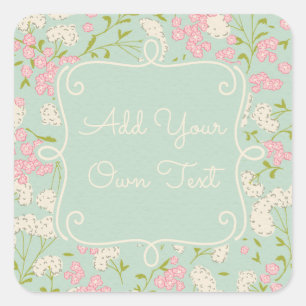 Stickers Vintage à la menthe et rose