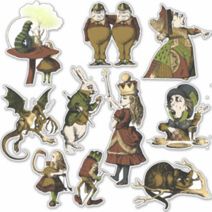 Stickers vintage Alice au pays des merveilles