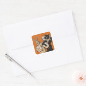 Stickers Vintage amusant - Chat et lapin (Enveloppe)