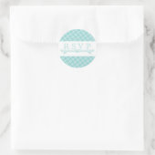 Stickers vintage Aqua Turquoise Wedding RSVP (Sac)