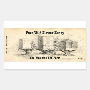 Stickers vintage Bee Hives Honey Jar