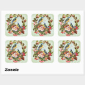 Stickers vintage Blue Bird Floral (Feuille)