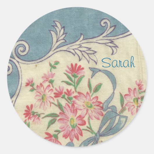 Stickers vintage Blue Hanky (Devant)
