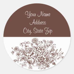 Stickers vintage d'adresses florales