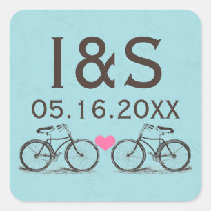 Stickers vintage Mariage à vélo Favoriser