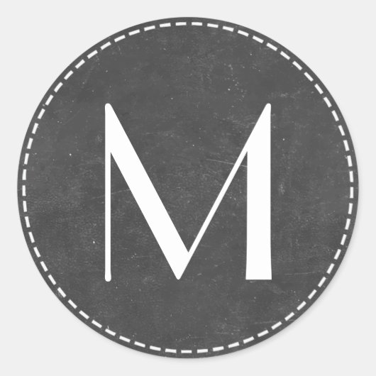 Stickers vintage Monogramme Chalboard de mariage F (Devant)