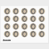 Stickers Vintage noir Grunge Monogrammes (Feuille)