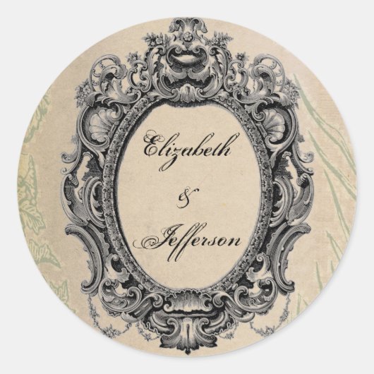 Stickers Vintage noir Grunge Monogrammes (Devant)
