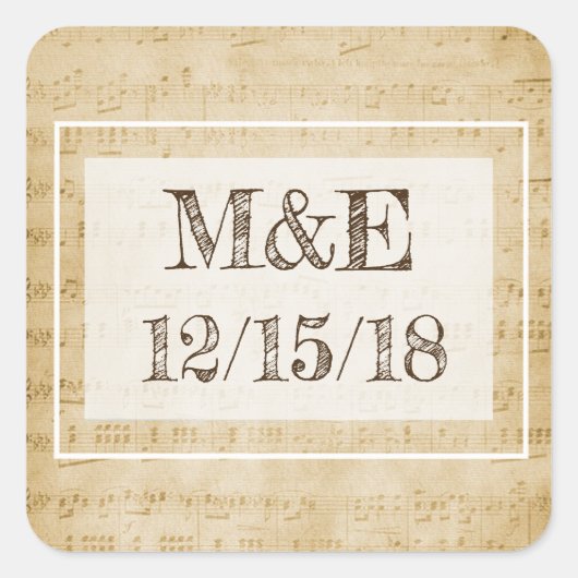 Stickers vintage Partition Personnalisé (Devant)