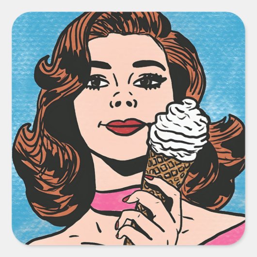 Stickers vintage Pastel Ice Cream Comic Style (Devant)
