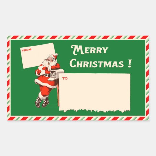 Stickers vintage Santa Claus vers/depuis (Devant)