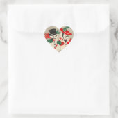Stickers vintage Snowman Couple (Sac)