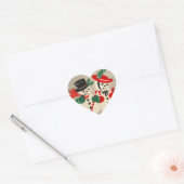 Stickers vintage Snowman Couple (Enveloppe)