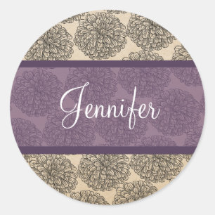 Stickers Vintage violet Zinnia