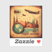 Stickers Vintage voyage (Feuille)
