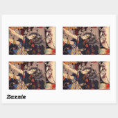 Stickers vintages japonais Samurai (Feuille)
