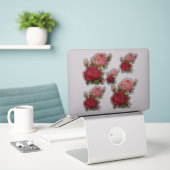 Stickers vintages Rose Fleurs Vinyl Contour (Ordinateur portable sur le bureau)
