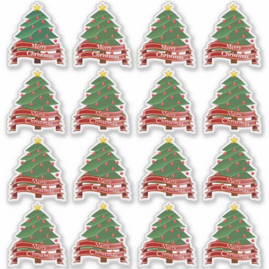 Stickers Vinyl Arbre de Noël Transparent (Devant)