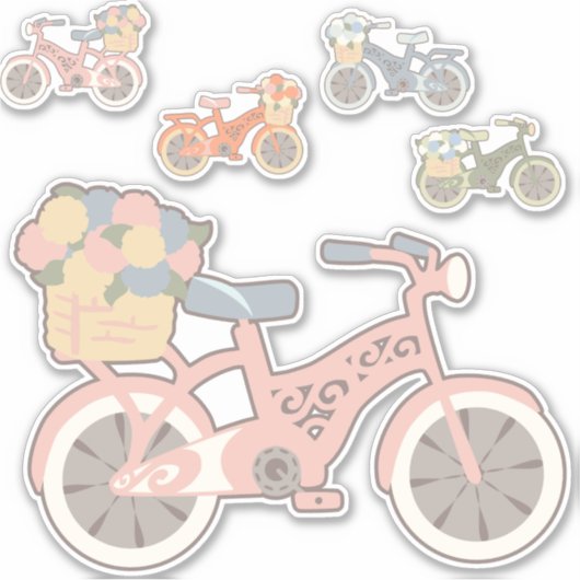 Stickers Vinyl Assorti de vélos Retro (Devant)