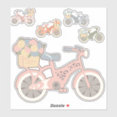 Stickers Vinyl Assorti de vélos Retro (Feuille)