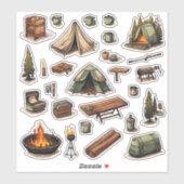 Stickers Vinyl Camping Sur Mesure (Feuille)