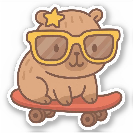 Stickers Vinyl Capybara mignons (Devant)