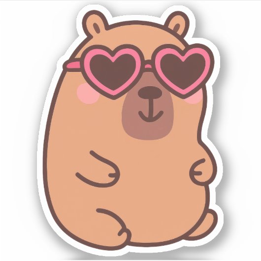 Stickers Vinyl Capybara mignons (Devant)