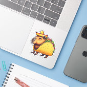 Stickers Vinyl Capybara mignons (Ordinateur portable avec iPhone)