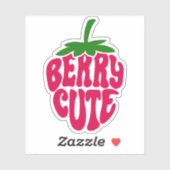 Stickers Vinyl Coupe de fraise Berry (Feuille)