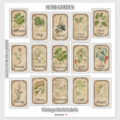 Stickers Vinyl Coupe - Étiquettes Herbes Vintages (Feuille)