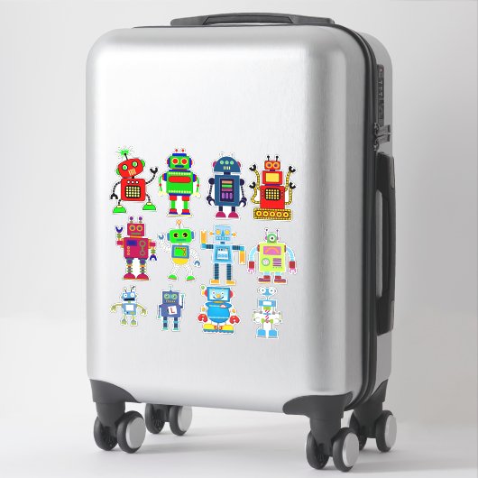 Stickers Vinyl Coupe - Robots (Sur valise)