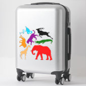 Stickers Vinyl Coupe - Silhouettes d'animaux afric (Sur valise)
