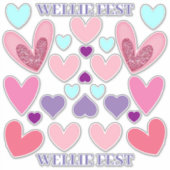 Stickers Vinyl Coupe - Wellie Coeurs Fest (Devant)