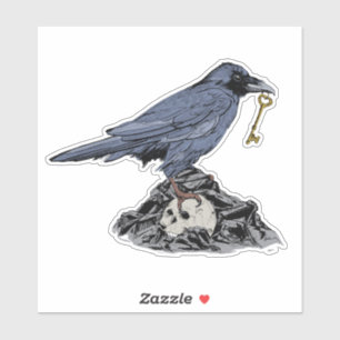 Stickers Vinyl Découpe Raven Goth 14" x 14"