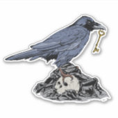Stickers Vinyl Découpe Raven Goth 14" x 14" (Devant)