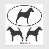 Stickers Vinyl Fox Terrier Doux Chien Silhouettes (Feuille)