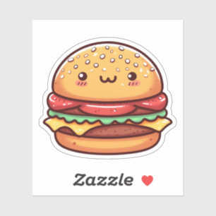 Stickers Vinyl Hamburger Cute