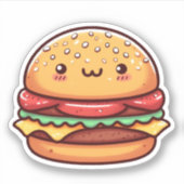 Stickers Vinyl Hamburger Cute (Devant)