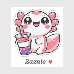 Stickers Vinyl Thé Bubble Axolotl