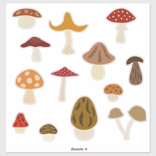 Stickers Vinyle Champignons d'automne (Feuille)