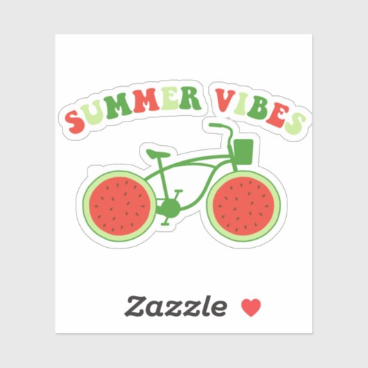 Stickers Vinyle Coupe de pastèque Vibes d'été (Feuille)