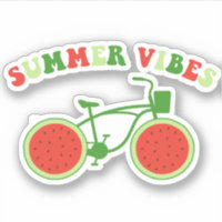 Stickers Vinyle Coupe de pastèque Vibes d'été